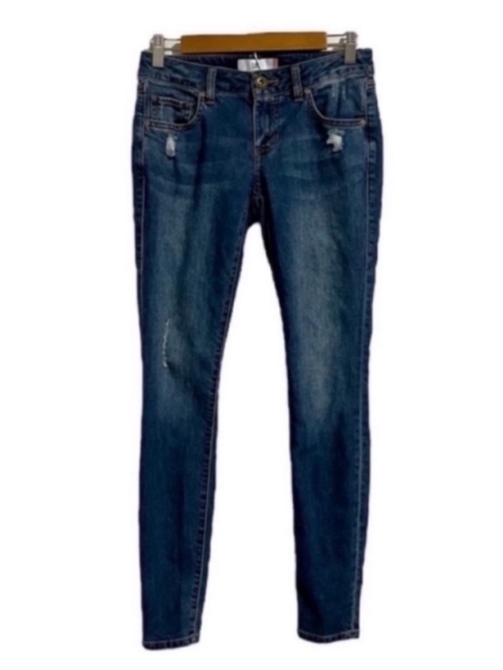 CAbi Skinny Jeans Style 5087 Size 2 Distressed Boho Denim Cotton Blend